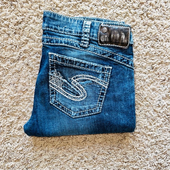 Silver Jeans Stylish Blue Denim Skinny Jeans Distressed 31 X 33 Women’s - Picture 9 of 12